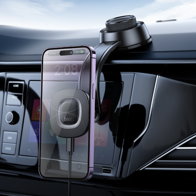 HOCO HW31 Wireless Charging Car Holder for Dashboard/Center Console