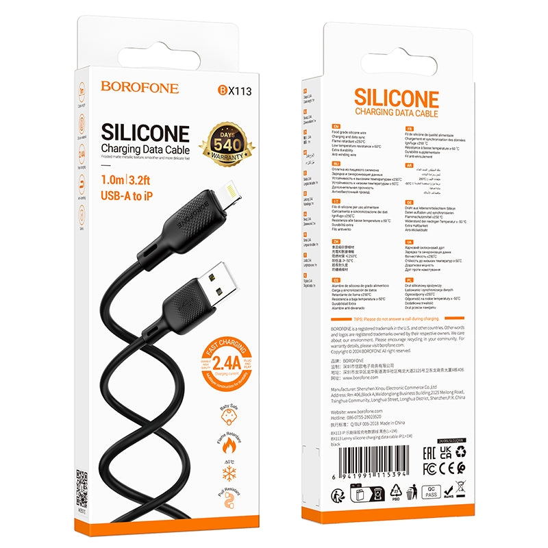 BOROFONE BX113 USB-A to Lightning Charging Data Cable