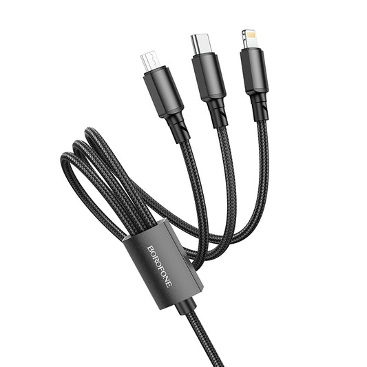 HOCO BOROFONE BX72 3-in-1 Charging Cable 1m (Lightning / Micro-USB / Type-C)