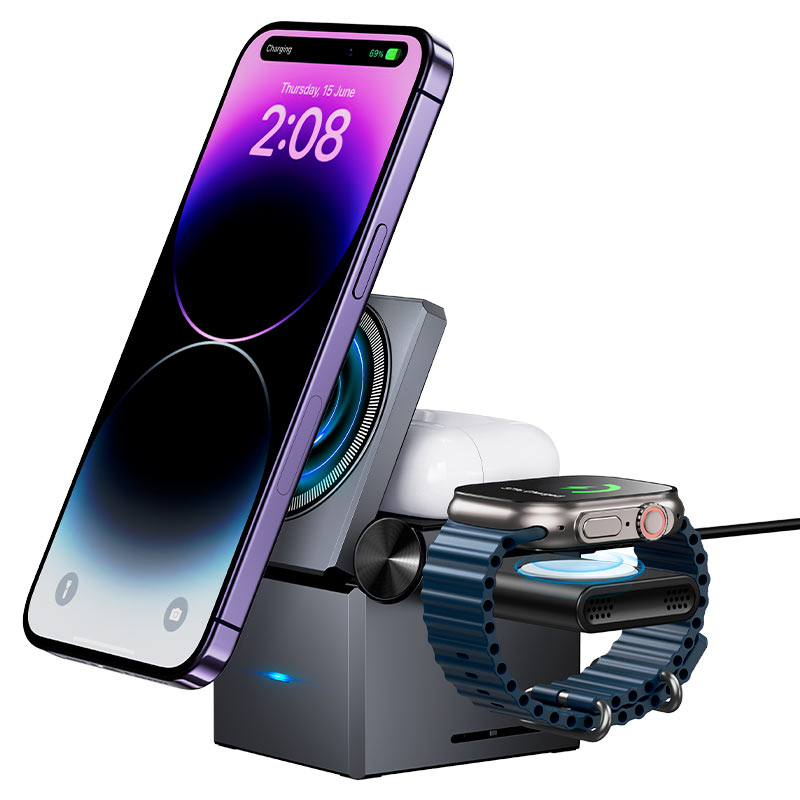 HOCO CQ8 Folding 3-in-1 Wireless Charging Dock