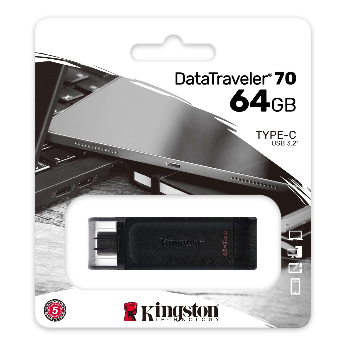 Kingston DT70 DataTraveler 70 USB-C Flash Drive USB 3.2 Type-C 64GB