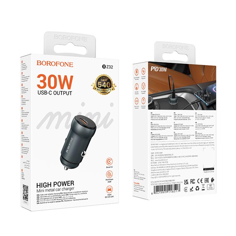 BOROFONE BZ32 PD30W Type-C Car Charger