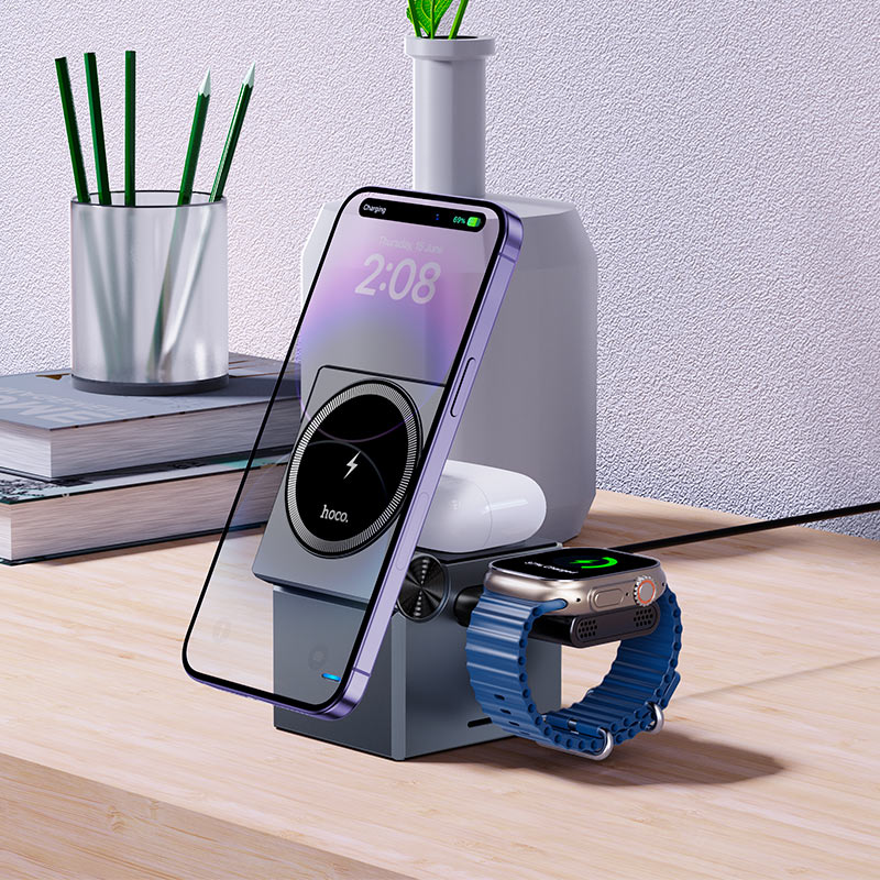 HOCO CQ8 Folding 3-in-1 Wireless Charging Dock