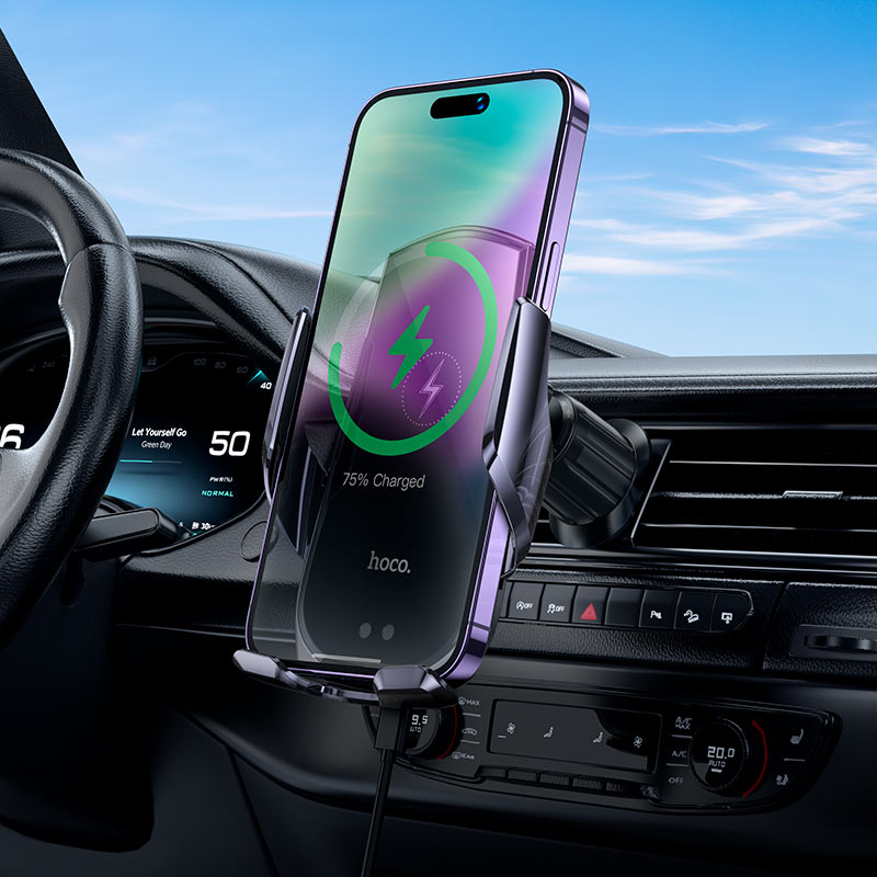 HOCO CA202 Plus Wireless Charging Car Holder for Air Outlet