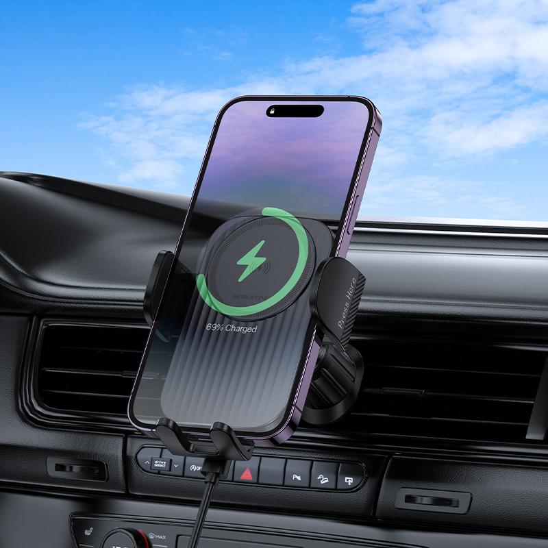 BOROFONE BH221 Wireless Fast Charging Car Holder for Air Outlet