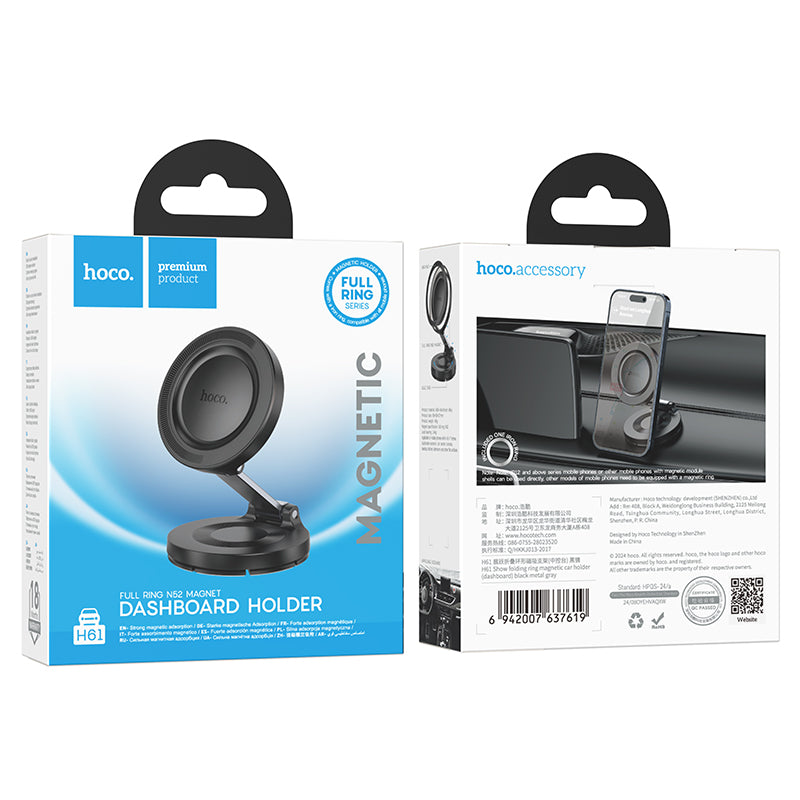 HOCO H61 Folding Ring Magnetic Car Holder for Dashboard/Center Console