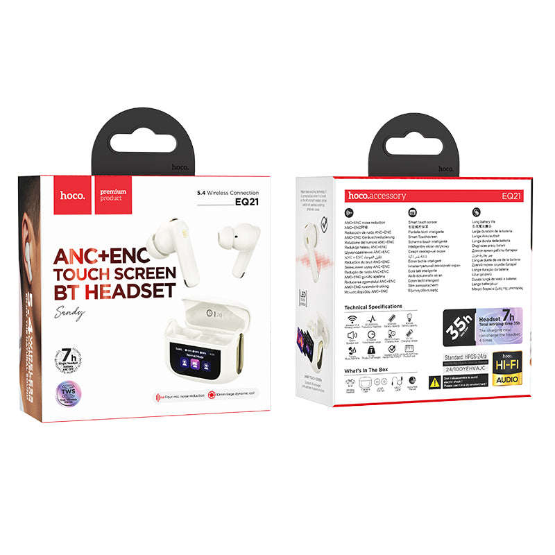 HOCO EQ21 TWS with ANC + ENC + Touch Screen