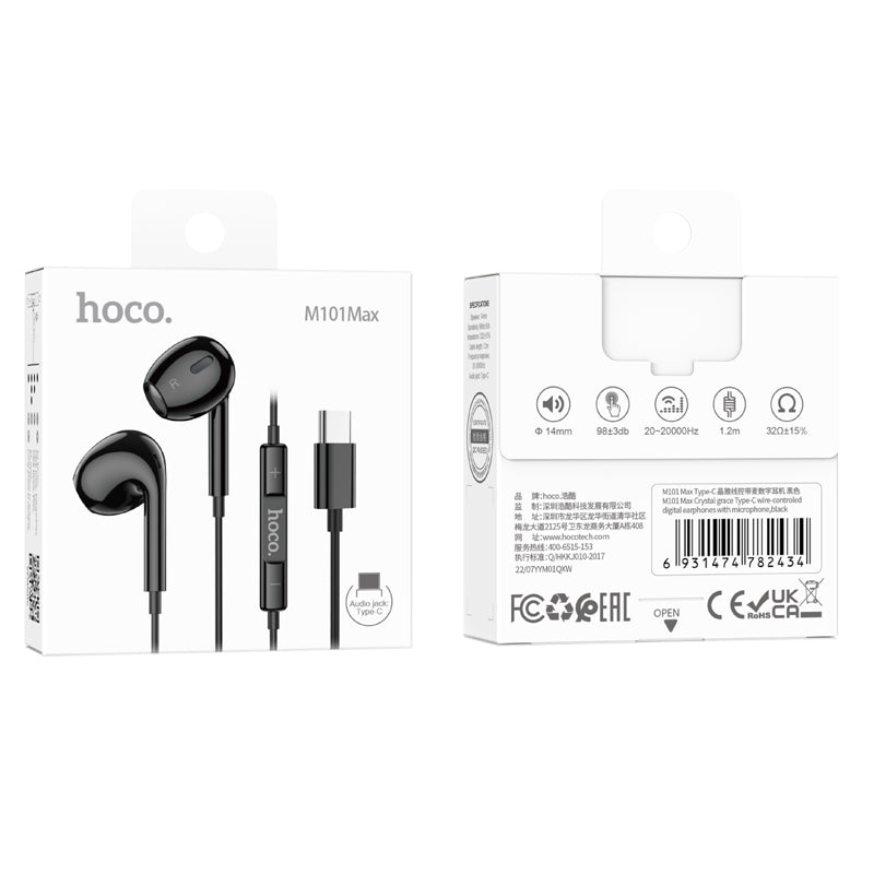 HOCO M101 Max Type-C Wire-Controled Digital Earphones with Microphone