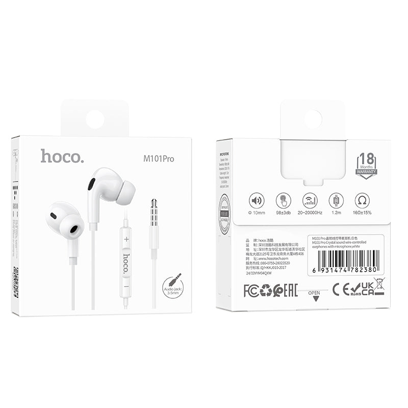 HOCO M101 Pro 3.5mm Jack Wire-Controled Digital Earphones with Microphone