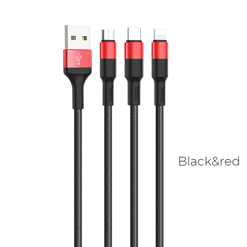 HOCO X26 3-in-1 Charging Cable 1m (Lightning / Micro-USB / Type-C)