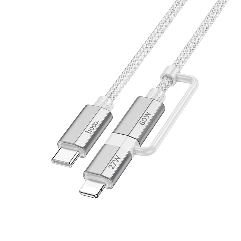 HOCO U134 2-in-1 3A Charging Data Sync Cable 1.2m (Lightning / Type-C)