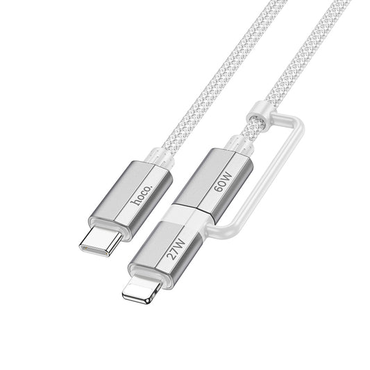 HOCO U134 2-in-1 3A Charging Data Sync Cable 1.2m (Lightning / Type-C)