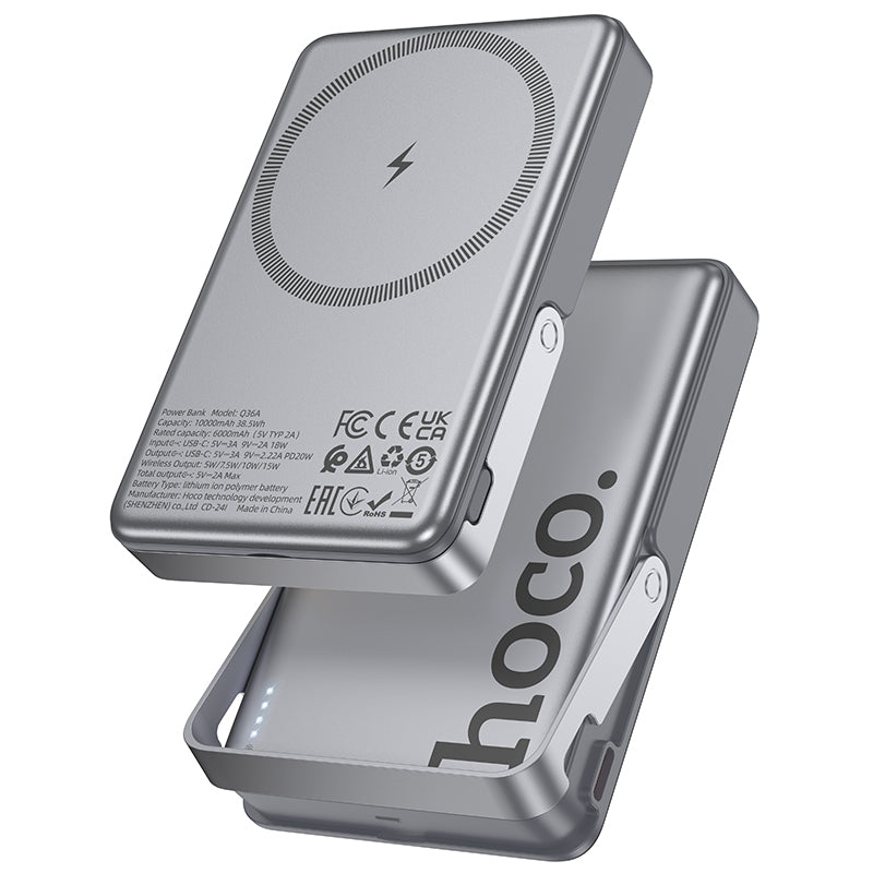 HOCO Q36A PD20W 10000mAh MagSafe Magnetic Wireless Charging Power Bank with Stand (3C/CCC Certified) (A+)