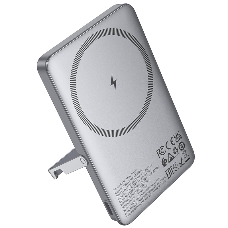 HOCO Q36 PD20W 5000mAh MagSafe Magnetic Wireless Charging Power Bank with Stand (3C/CCC Certified) (A+)