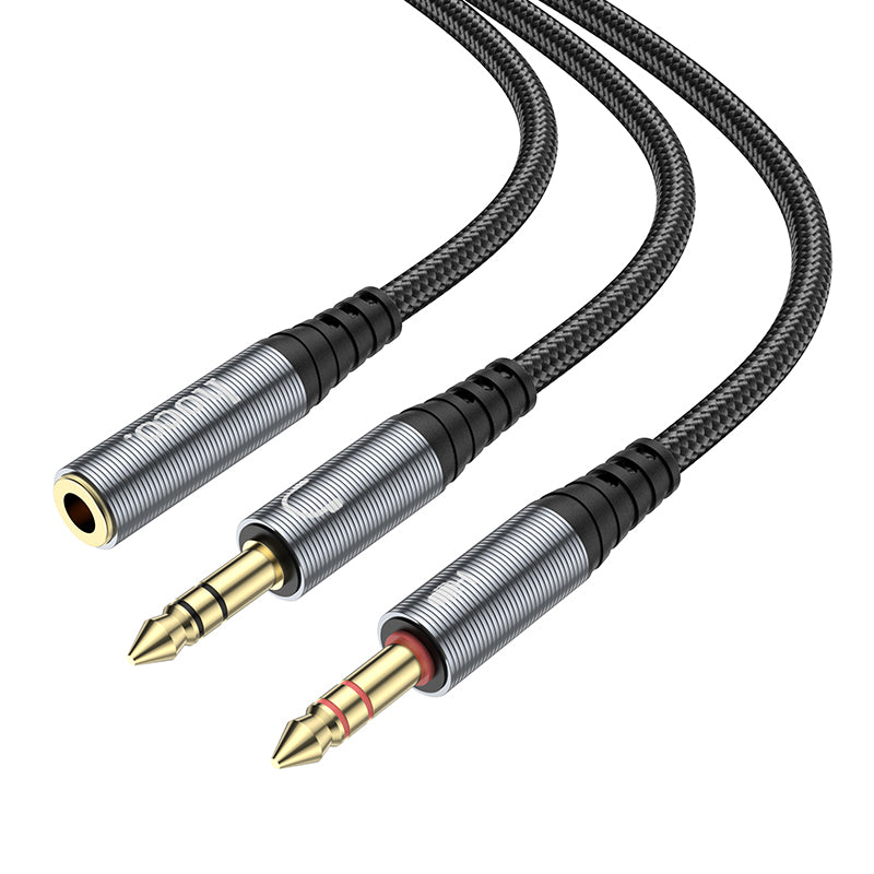 HOCO UPA21 2 in 1 3.5mm Female to 2 x Male Headset Audio Adapter Cable AUX Spliter 25cm