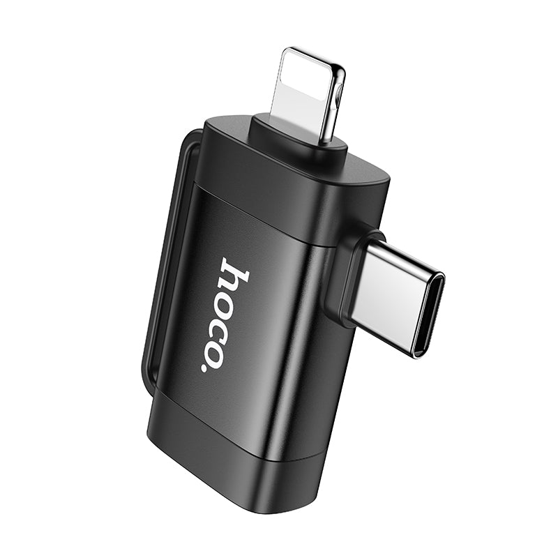 HOCO UA31F 2-In-1 Lightning Male/Type-C Male to USB Female OTG Adapter