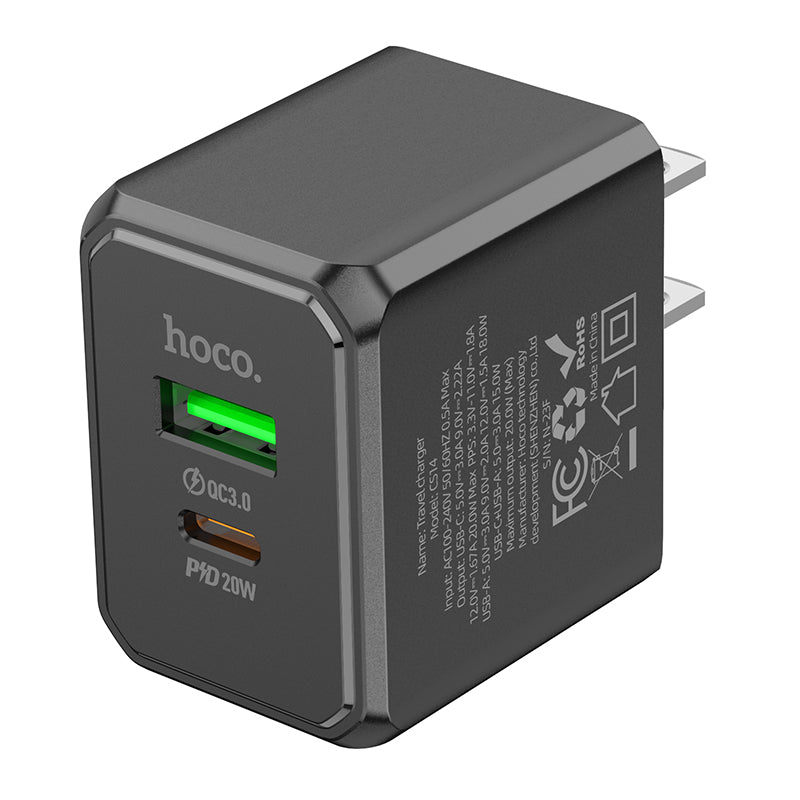 HOCO CS14 PD20W + QC3.0 USB-A and Type-C Fast Charger