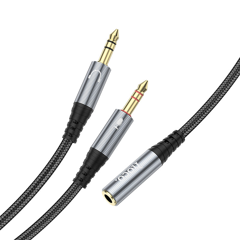 HOCO UPA21 2 in 1 3.5mm Female to 2 x Male Headset Audio Adapter Cable AUX Spliter 25cm