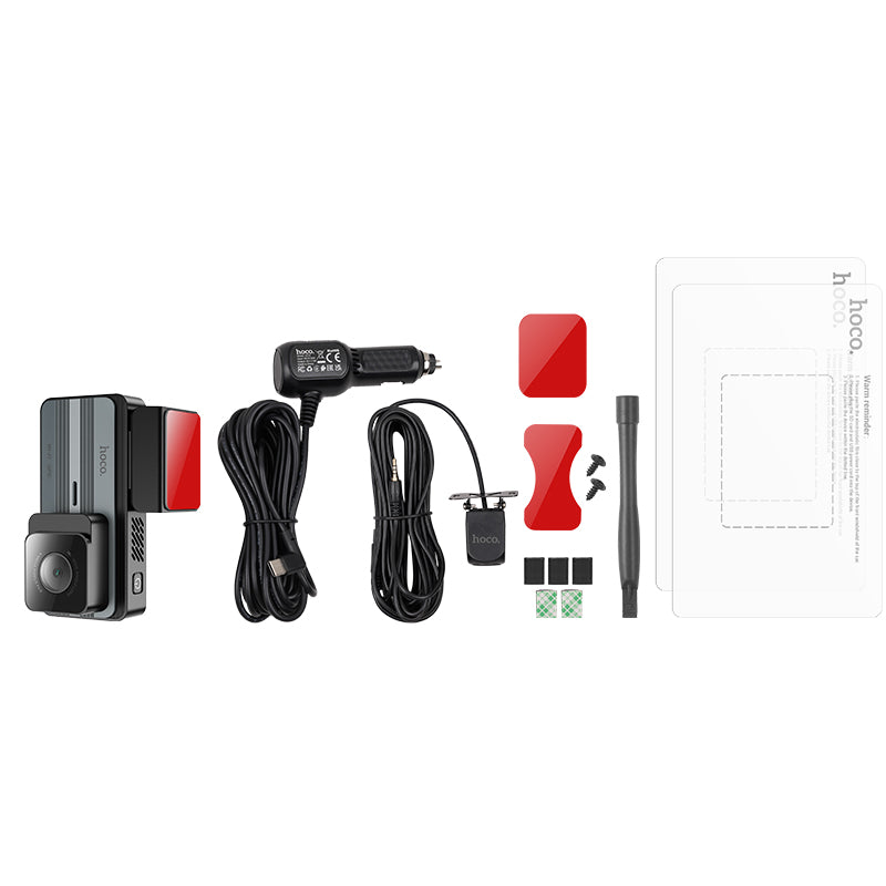 HOCO DV12 Driving Recorder with Rear Camera, 2K Screen & GPS