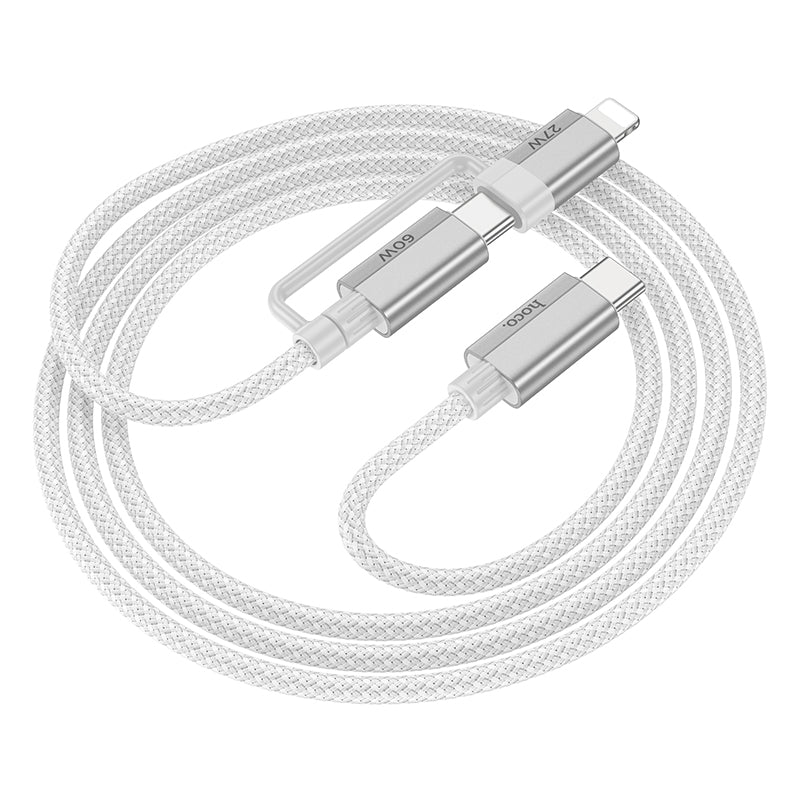 HOCO U134 2-in-1 3A Charging Data Sync Cable 1.2m (Lightning / Type-C)