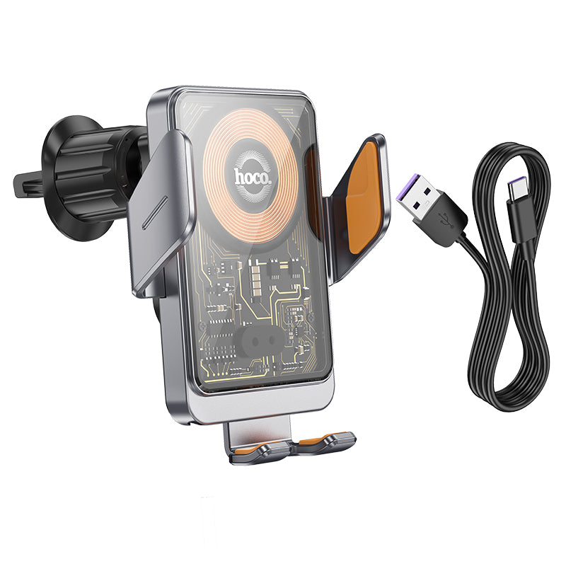 HOCO HW7 Transparent Wireless Fast Charging Car Holder for Air Outlet