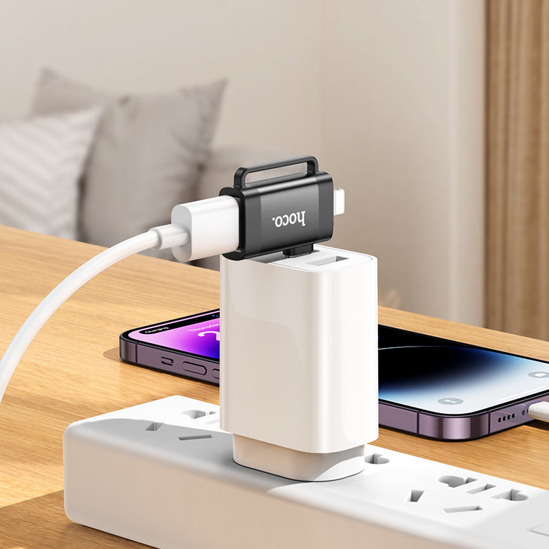 HOCO UA31F 2-In-1 Lightning Male/Type-C Male to USB Female OTG Adapter
