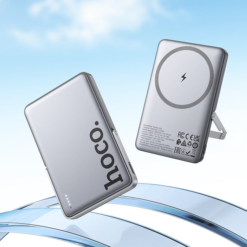 HOCO Q36 PD20W 5000mAh MagSafe Magnetic Wireless Charging Power Bank with Stand (3C/CCC Certified) (A+)