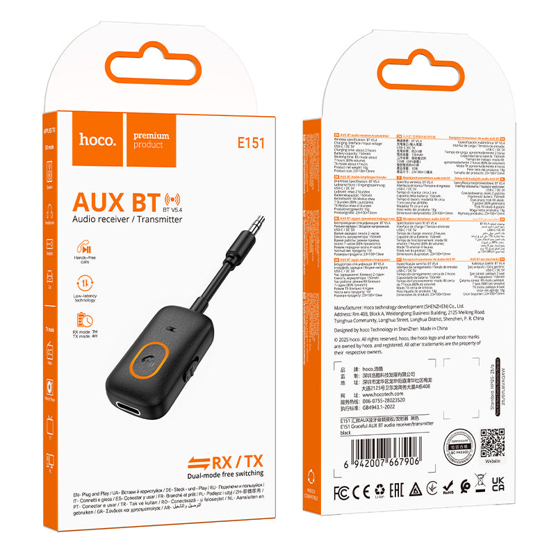 HOCO E151 AUX BT Receiver/Transmitter
