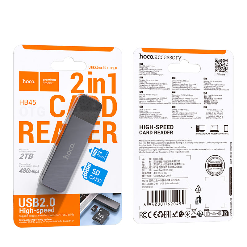 HOCO HB45 USB-A 2.0 Card Reader