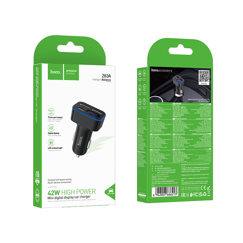 HOCO Z63A 42W Digital Display Car Charger (1C2A)