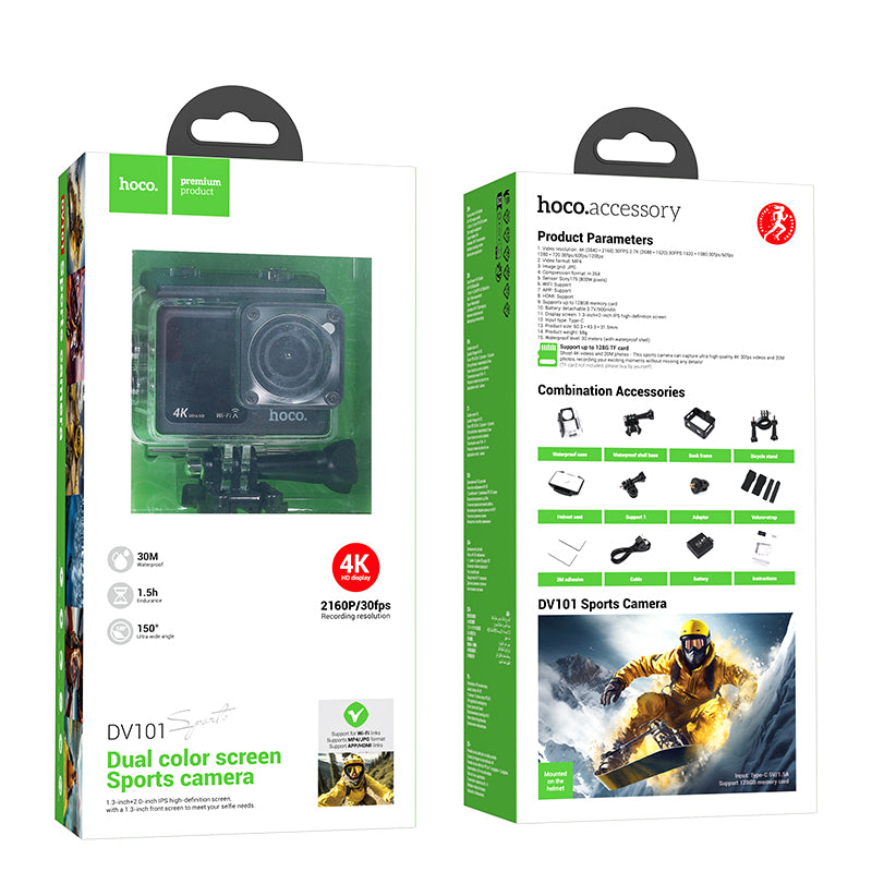 HOCO DV101 Dual Screen Sports Action Camera