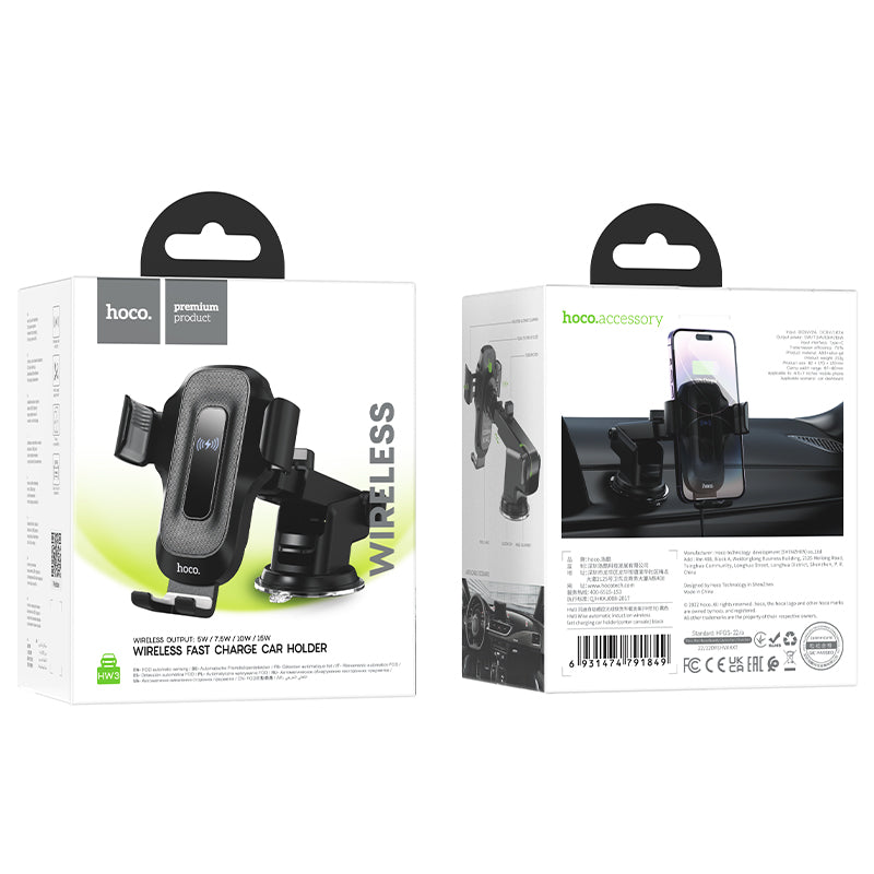 HOCO HW3 Wireless Charging Car Holder for Dashboard