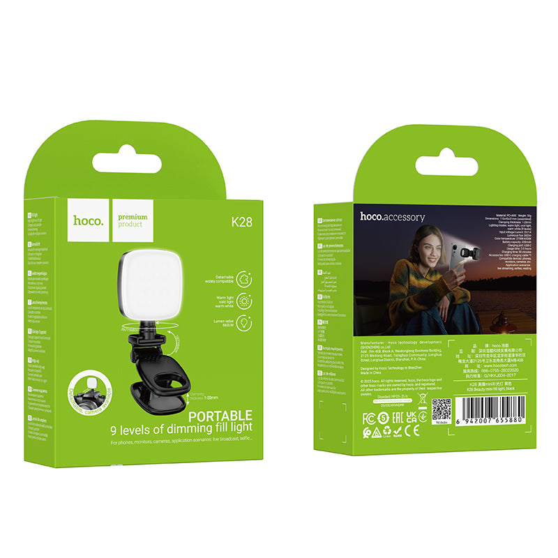 HOCO K28 Mini Fill Light for Live Streaming/Selfie/Lighting/Reading