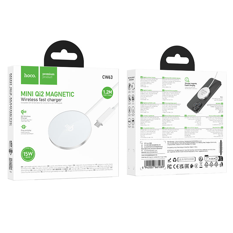 HOCO CW63 Qi2 Magnetic Wireless Fast Charger