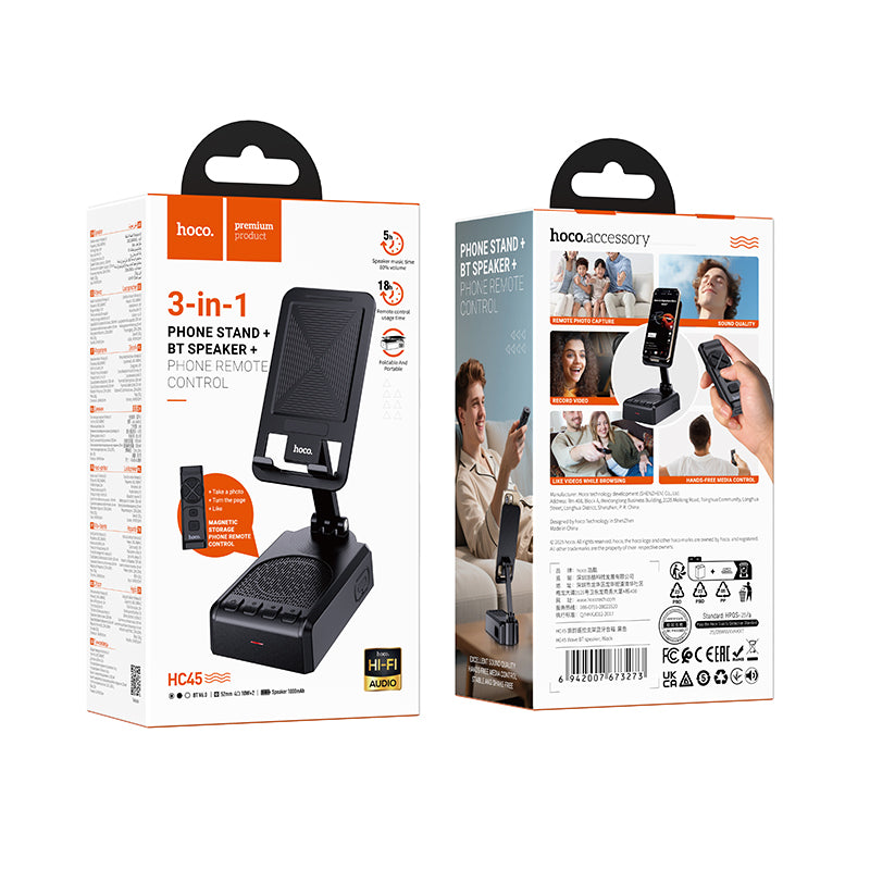 HOCO HC45 Multifunctional Phone Holder Wireless Bluetooth Speaker with Remote Control