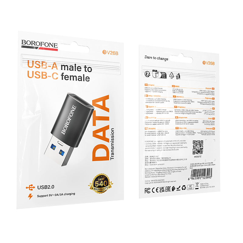 HOCO BOROFONE BV26B USB-A Male to Type-C Female USB3.0 Adapter