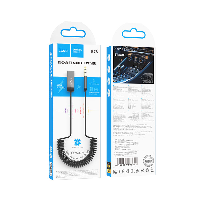 HOCO E78 Car AUX Bluetooth Receiver with Cable
