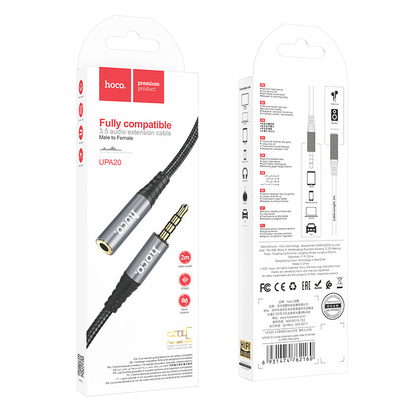 HOCO UPA20 Audio Extension Cable 3.5mm AUX Male to Female