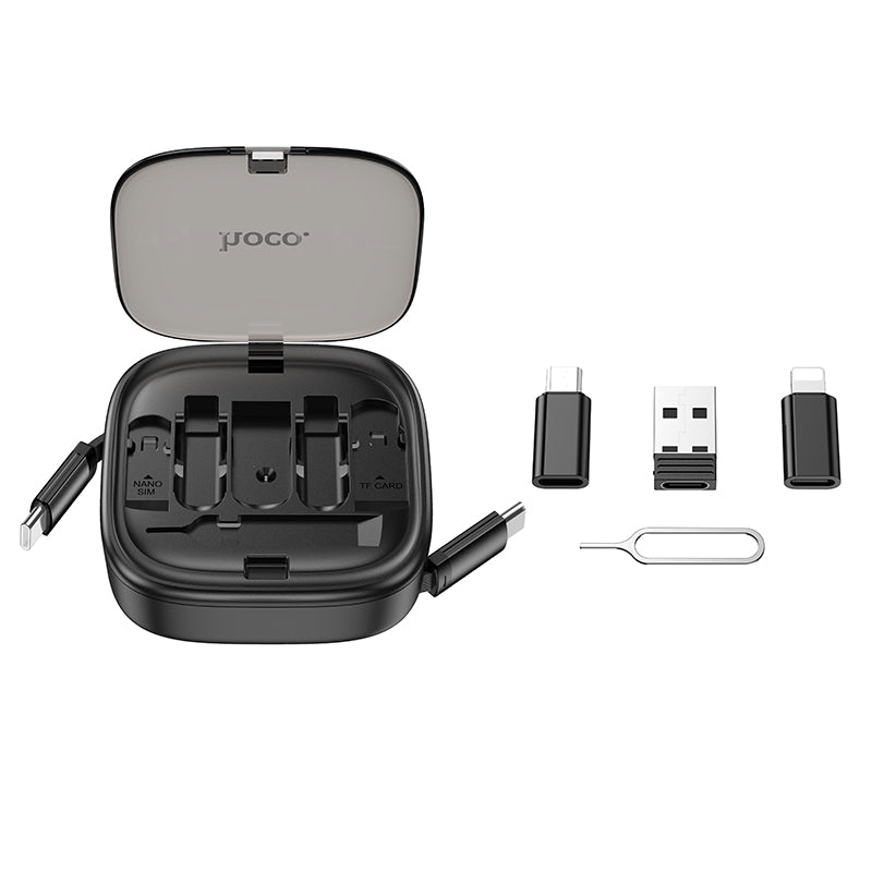 HOCO U140 Retractable Charging Data Cable Set (Lightning+Micro+Type-C)