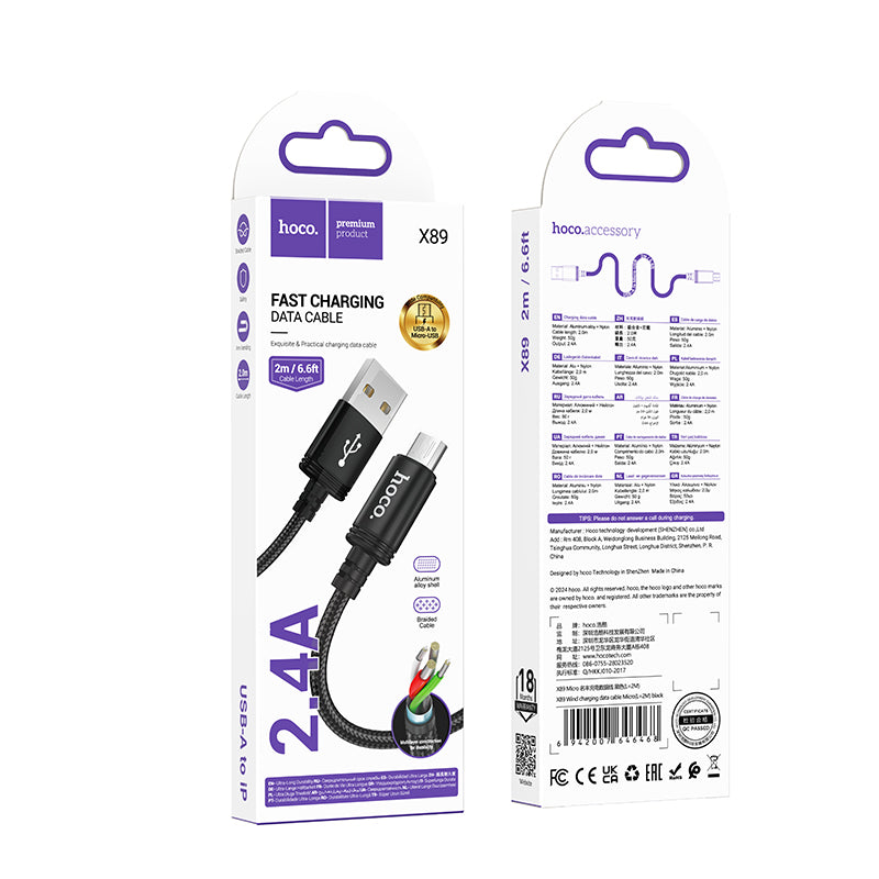 HOCO X89 USB to Micro-USB Charging Data Cable