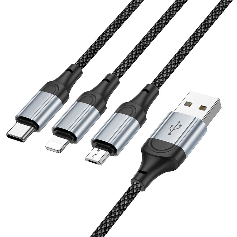 HOCO X102 3-in-1 Charging Data Sync Cable 1m (Lightning / Micro-USB / Type-C)