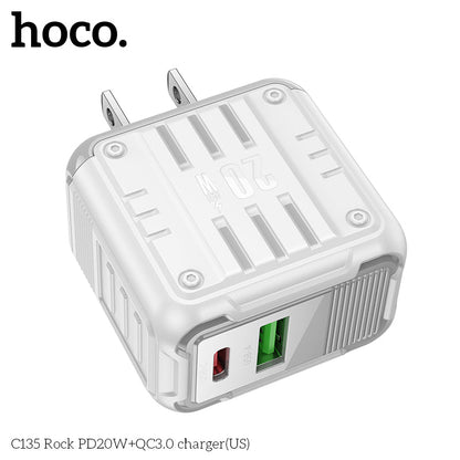 HOCO C135 20W USB-C +QC3.0 USB-A Multi-Port Charger