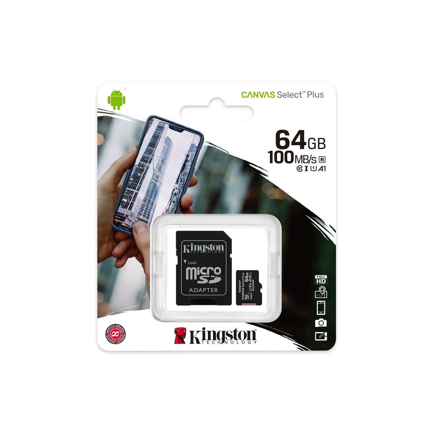 Kingston SDCS2/64GBCR Micro SD Card with Adapter 64GB