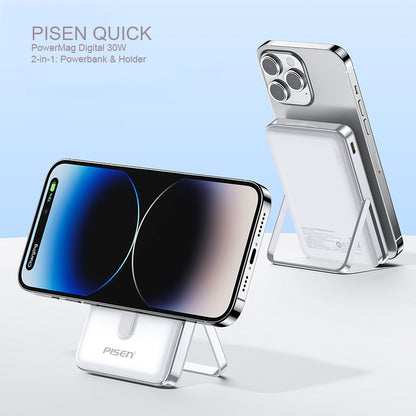 PISEN TP-D080 Pisen Quick PowerMag Digital Magnet 2-in-1 5800mAh Power Bank + Holder