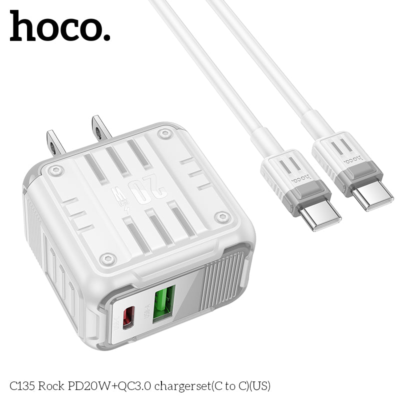 HOCO C135 20W USB-C +QC3.0 USB-A Multi-Port Charger