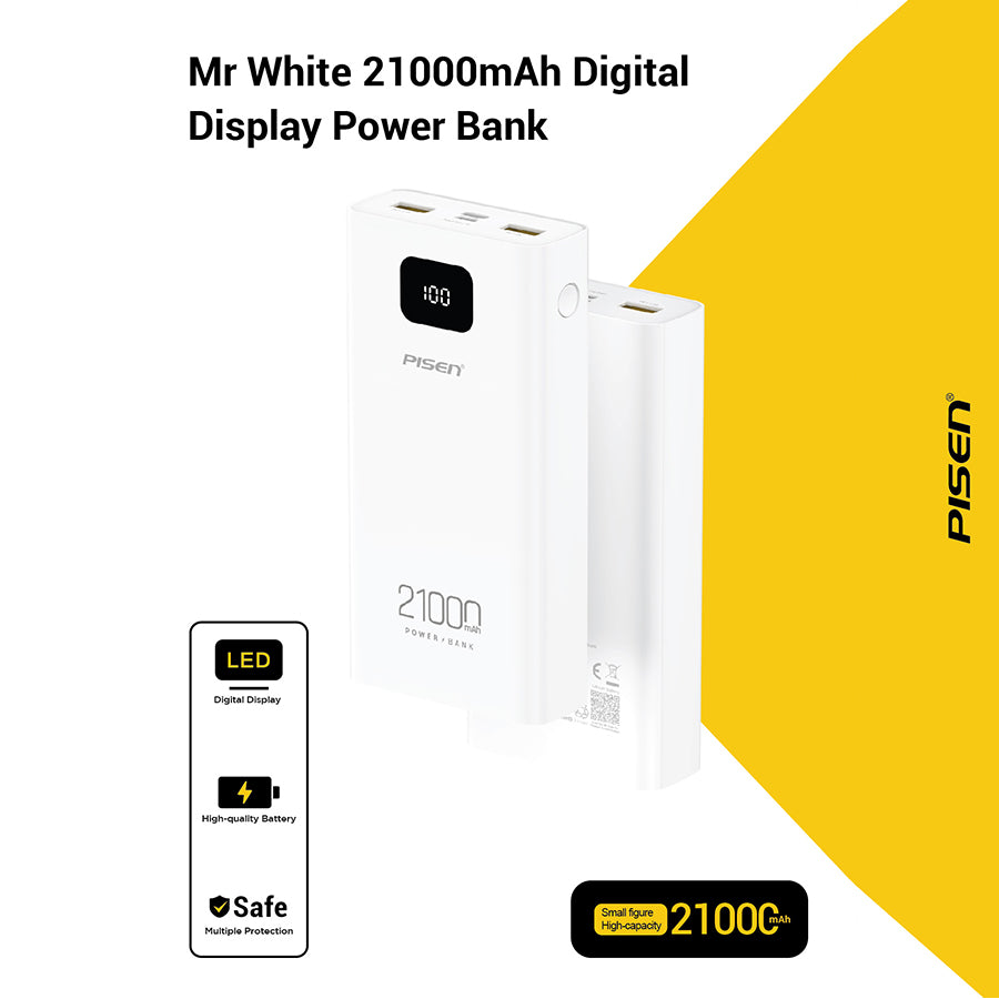 PISEN TS-D294 Mr White 21000mAh Digital Diaplay Power Bank