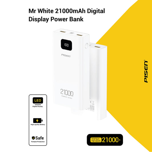 PISEN TS-D294 Mr White 21000mAh Digital Diaplay Power Bank