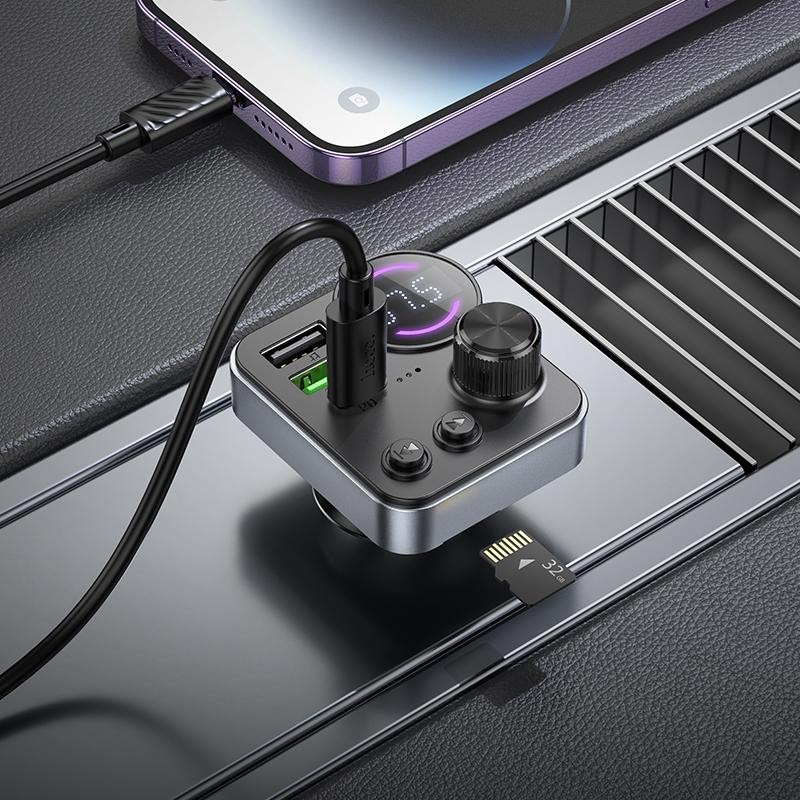 HOCO E86 48W PD30W+QC3.0 Car Charger with Bluetooth + FM Transmitter