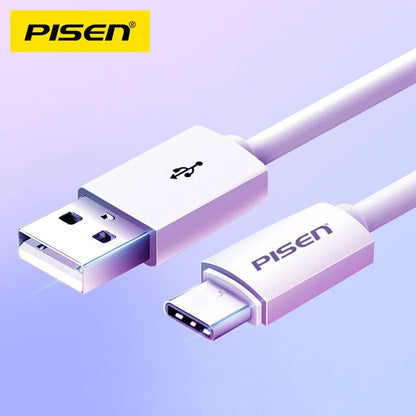 PISEN Mr White TC25-1000 USB-A to USB-C 3.0A Data Charging Cable 1m