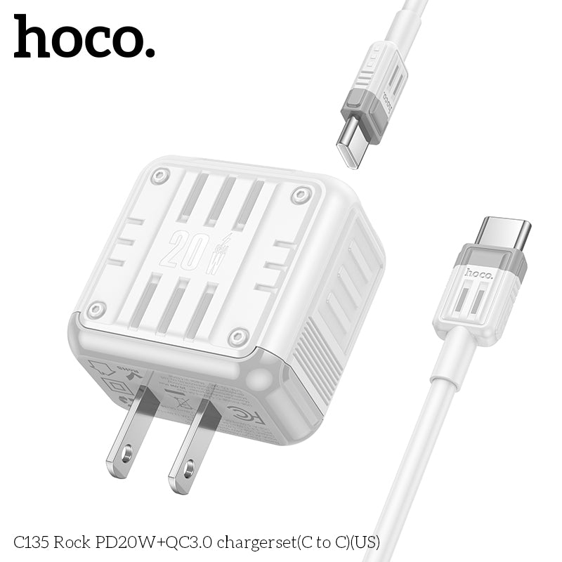 HOCO C135 20W USB-C +QC3.0 USB-A Multi-Port Charger